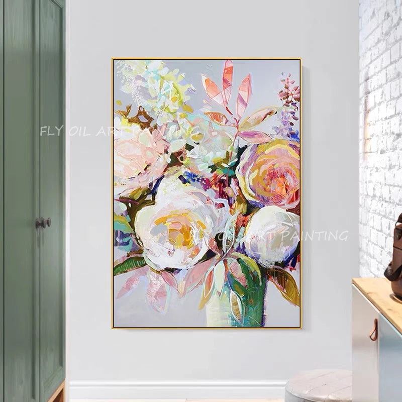 Handmade Flower Oil Painting Landscape Canvas Painting Poster Wall Art Picture for Living Room Home Decoration gift