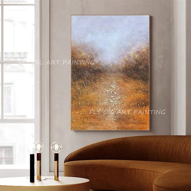 Abstract 100% Hand Painted orange simple abstract picture handmade Oil Paintings Corridor Picture For Home Decor