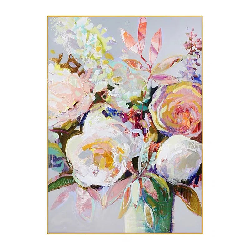 Handmade Flower Oil Painting Landscape Canvas Painting Poster Wall Art Picture for Living Room Home Decoration gift