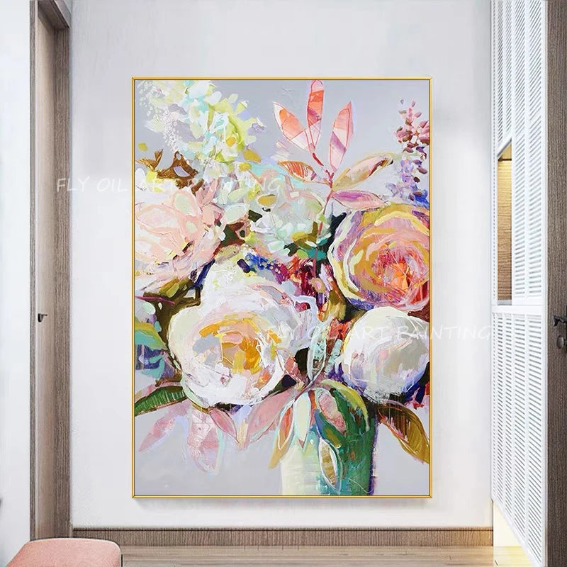 Handmade Flower Oil Painting Landscape Canvas Painting Poster Wall Art Picture for Living Room Home Decoration gift