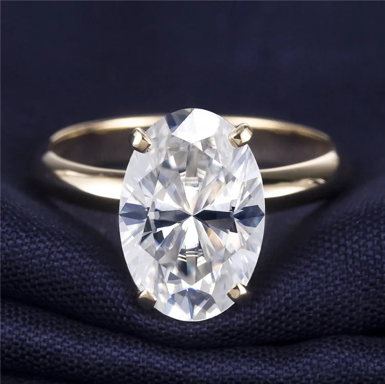 Oval Lab Growm Diamond Ring 1.5ct D VS 18K Gold Jewelry Engament Wedding