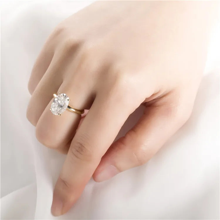 Oval Lab Growm Diamond Ring 1.5ct D VS 18K Gold Jewelry Engament Wedding