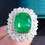 18k white gold Natural emerald 5.96ct diamonds 2.2ct