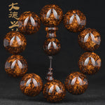 Senior Dalbergia odorifera 25mm Hainan huanghuali beads bracelet tiger skin ripple landscape bracelet wenwan collection