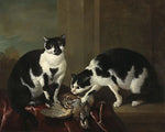 100% handmade oil painting reproduction on linen canvas,Two Cats by Jean-Baptiste Oudry,ANIMAL,Museum quaity,free  shipping