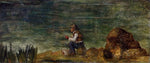 Handmade Oil Painting Reproduction on linen canvas,fisherman-on-the-rocks BY paul Cezanne ,Free Shipping ,TOP quality