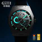 GATTI Men's Luxury Mechanical Watch - Waterproof, Leather and Rubber Straps, Automatic Sports Wristwatch