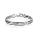 925 Silver Jewelry Men's Hand Bracelets Italian 8MM Flat Link Chain Bracelet For Women 19, 20, 21, 22 CM Made In Italy Luxury