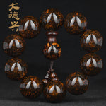 Senior Dalbergia odorifera 25mm Hainan huanghuali beads bracelet tiger skin ripple landscape bracelet wenwan collection