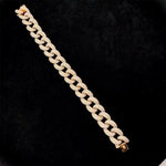 Three-dimensional three-row bracelet 18K gold diamond bracelet real gold real diamond ins light luxury high jewelry bracelet