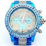 Brand New Spot Watch Pink Blue Rhinestone Fashion Quartz Movement Women's Watch Fashion Elegant Watch