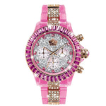 Brand New Spot Watch Pink Rhinestone Fashion Quartz Movement Women's Watch Girls Fashion Watch