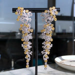 Fine Jewelry 18K Gold 3.828ct Yellow Diamonds Gemstones Female Drop Earrings for Women Fine Earrings