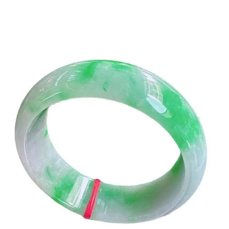 Wholesale Natural Myanmar Ice-like Floating Green Ring Bracelet Jade Unisex