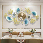 Clock living room dining room clock light luxury wall clock wall clock Ginkgo leaf art atmosphere wall clock  wall decor